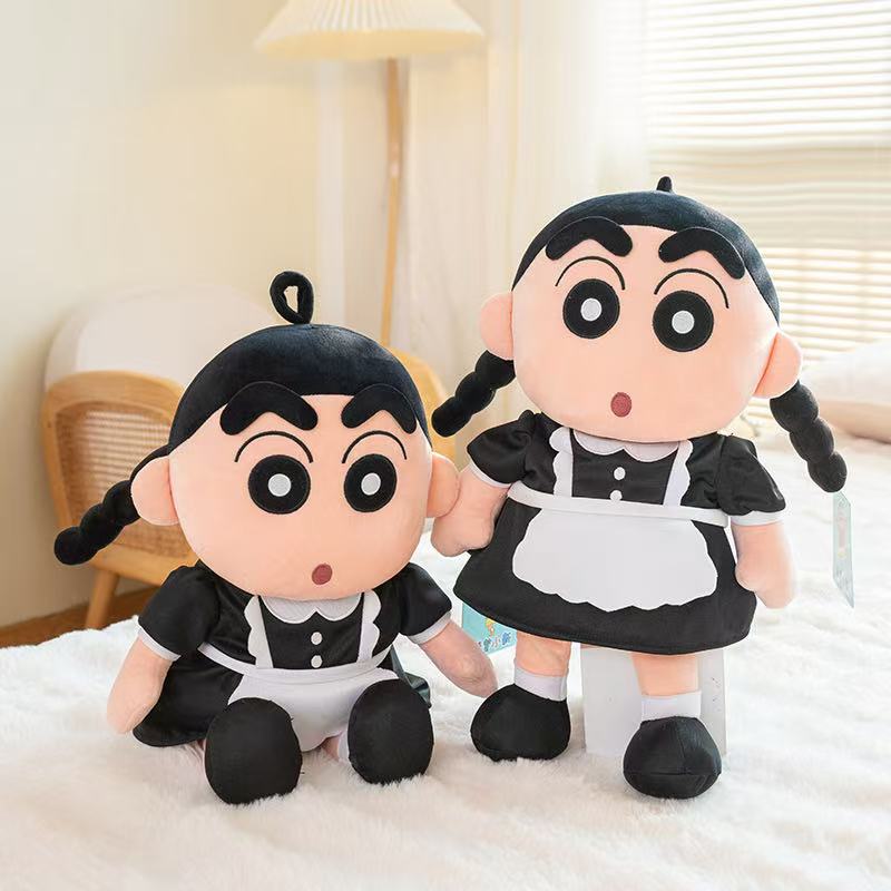 Latest Funny Crayon Shin Chan Maid Doll Stuffed Plush Toy, Cartoon Anime Cute Children's Birthday Gift, Fun Doll