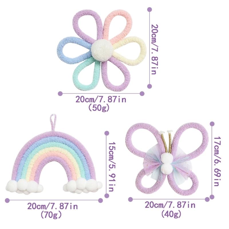 Handwovens Rainbows Butterfly Flowers Wall Decoration Nursery Bohemians Home Decoration For Children Playroom
