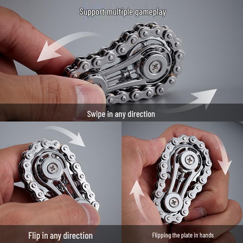 Metal Wheel Gear Car Chain Fingertip Gyroscope: Engaging Decompression Toy