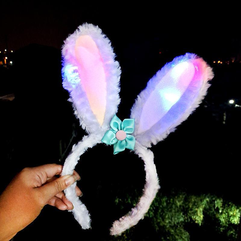 StellaLou Luminous Plush Rabbit Ear Headband & Hair Clip