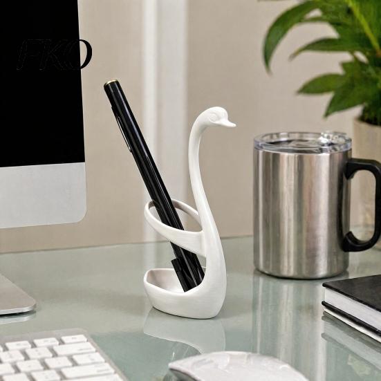 Stilvoller Stifthalter 3D-gedruckter Schwan Stifthalter, Dekorativer Schreibtisch-Organizer, Ästhetische Aufbewahrung Umweltfreundlicher Becherbehälter, Minimalistisch