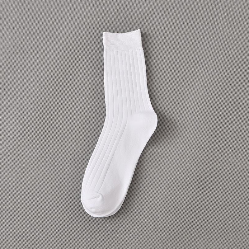 Men's Autumn and Winter Commercial Solid Color Cotton Tube Socks