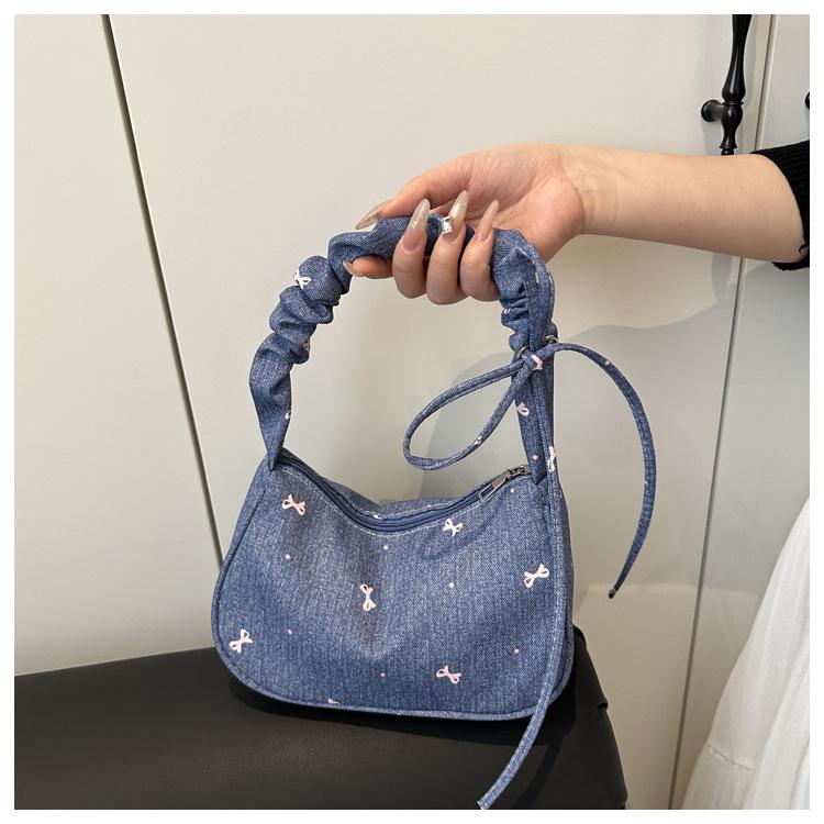 Sweet Japanese Style Cotton Crescent Bag Fashionable Women's Shoulder Handbag Casual Tote KTB
