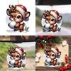 Christmas Reindeer Car Mirror Ornament With Acrylic Cartoon Design For Festive Decor