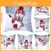 Vibrant 18" Christmas Cushion Cover With Adorable Snowman Santa Claus Design For Home Aesthetics