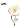 Flower Brooch Stem Design Pin Shell Petals Mini Pin