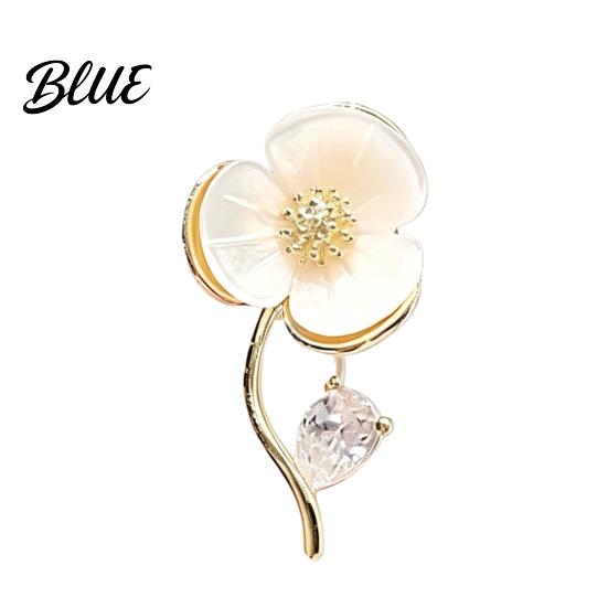 Flower Brooch Stem Design Pin Shell Petals Mini Pin