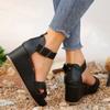 Wedge-heel Sandals for Women Round Head Clasp Heel Sandals for Women Breathable Sandals for Women