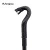 Bastion de mers de modă negru de lux cu mâner de șarpe pentru petrecere Baston decorativ Elegant cu buton de cârjă Baston de mers 94cm
