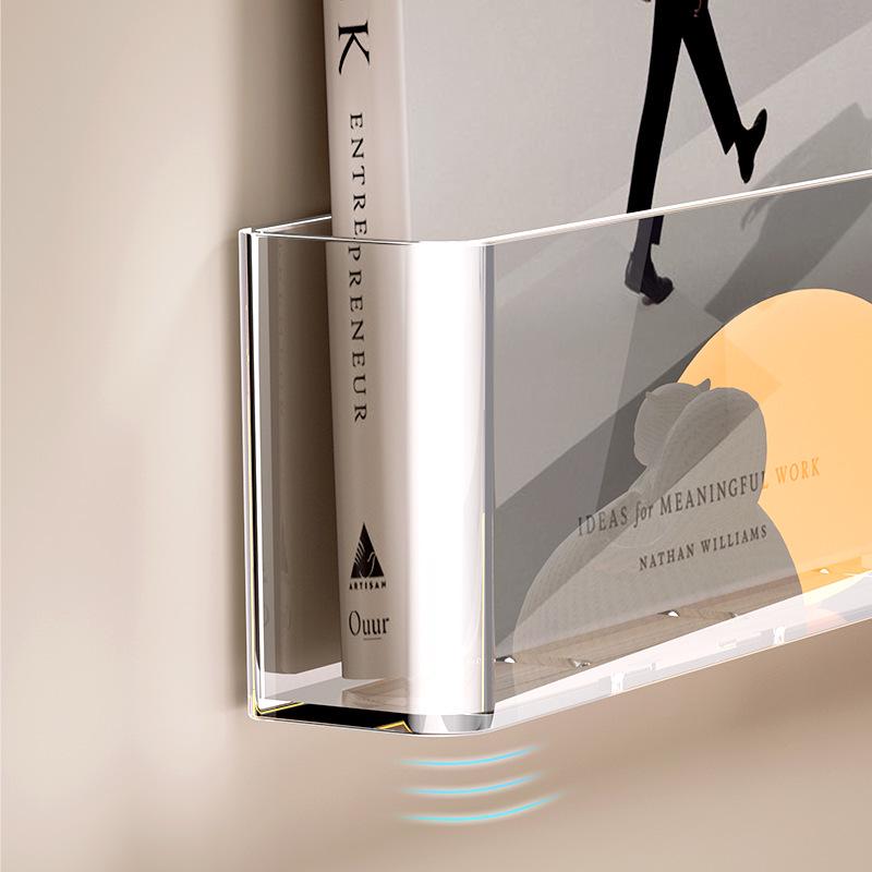 Adhesive Wall-Mounted Transparent Children's Bookshelf