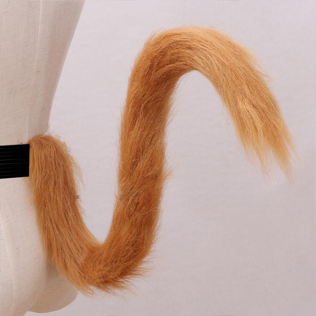Disfraz Anime Esponjoso Largo para Cola de Gato Larga Flexible Felpa para Cola de Gato Adultos Niños Cosplay Cola Larga Accesorios de Disfraz