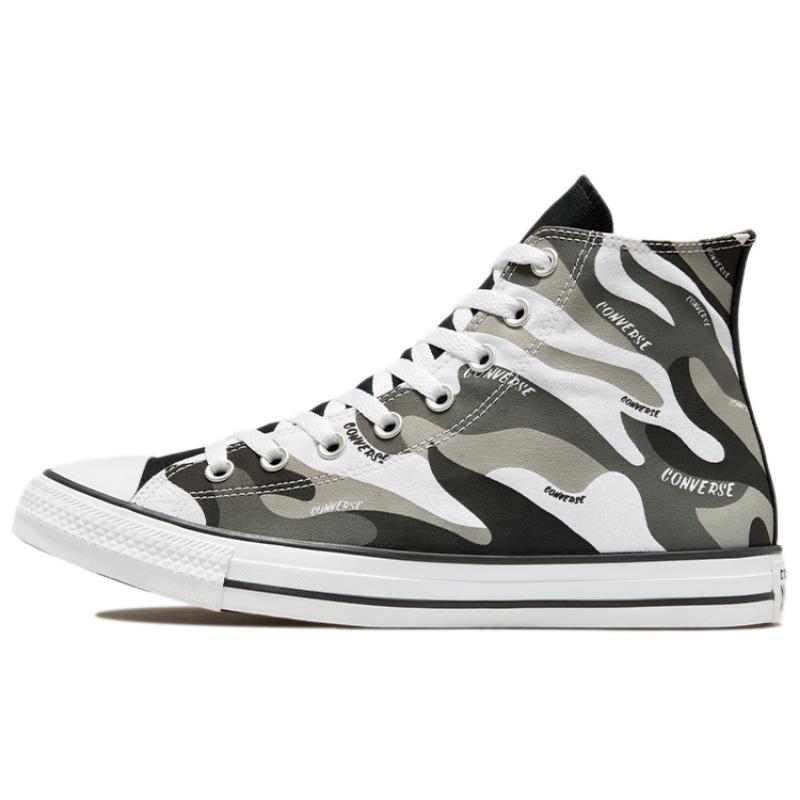 

Converse Chuck Taylor All Star Comfortable Trend High-Top Canvas Shoes Unisex Black, White and Grey Camouflage 37.5