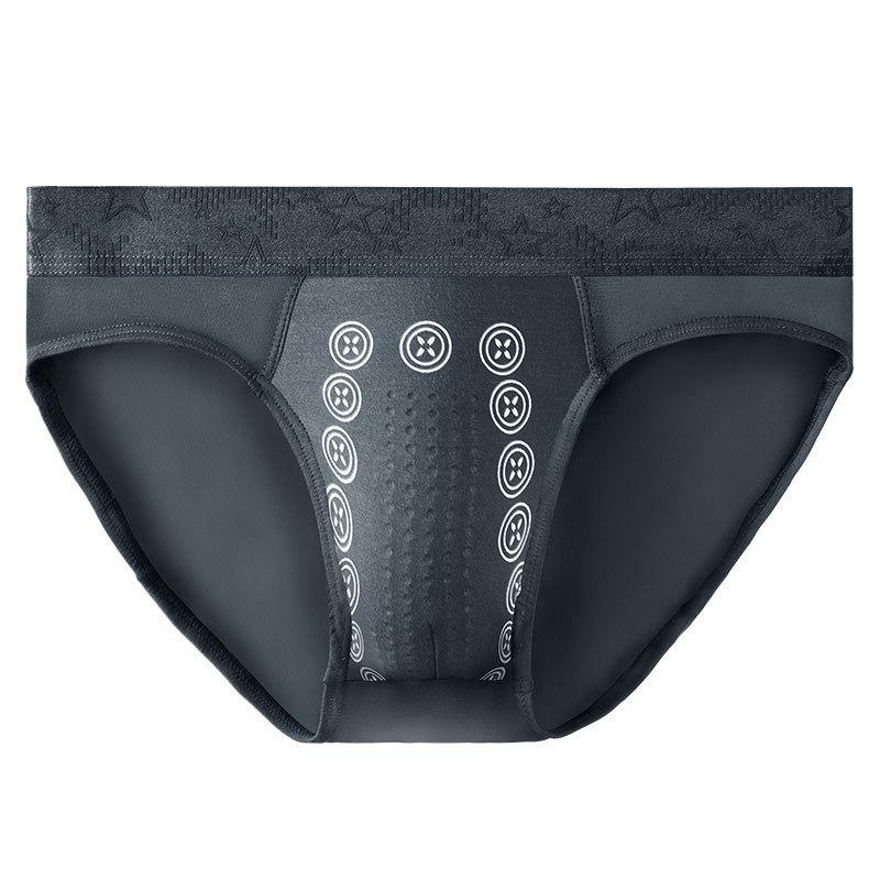 Men's Summer Breathable Boxer Briefs with Negative Ions, Comfortable and Mid-Rise.