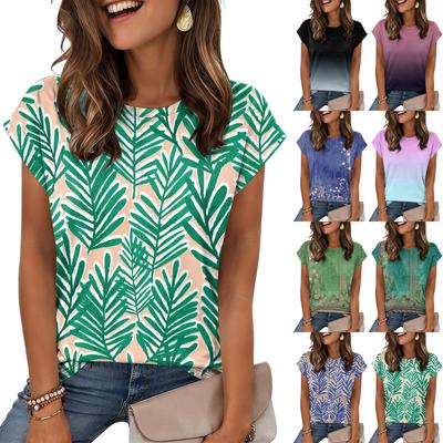 Damen Modisches Lässiges Retro-Print T-Shirt mit lockerem Schnitt