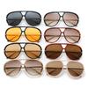 Big Frame Vintage Pilot Sunglasses Women For Men Luxury Brand Designer Sun Glasses Popular Outdoor Punk Double Bridge Shades