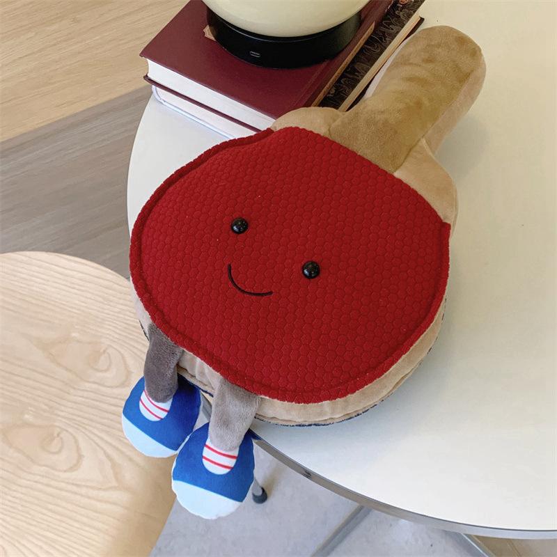 Creative Simulation Table Tennis Racket Pillow Plush Toy Puppet Doll