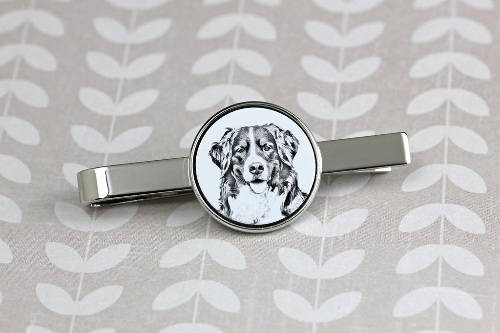 Bernese Mountain Dog, Berner Sennenhund - tie clip with a dog, personalized tie clip, a unique gift for a man from the Art-Dog brand