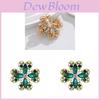 Fresh Heart Four Leaf Clover Brooch With Zinc Alloy Flower Design For Women