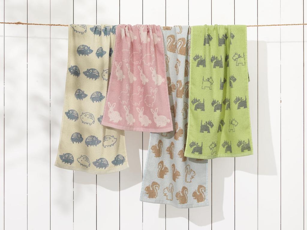 Kosugizen Face Scandinavian Animal 4 Colors 1 Towel of 34 x 80 animal lightweight and Towel, Jacquard, Design, (4 Designs), Each, cm.