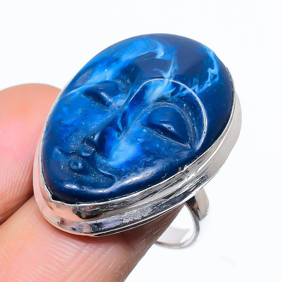 Natural Lapis Turquoise Gemstone 925 Sterling Silver Gift Ring Size 7.5 I5T82