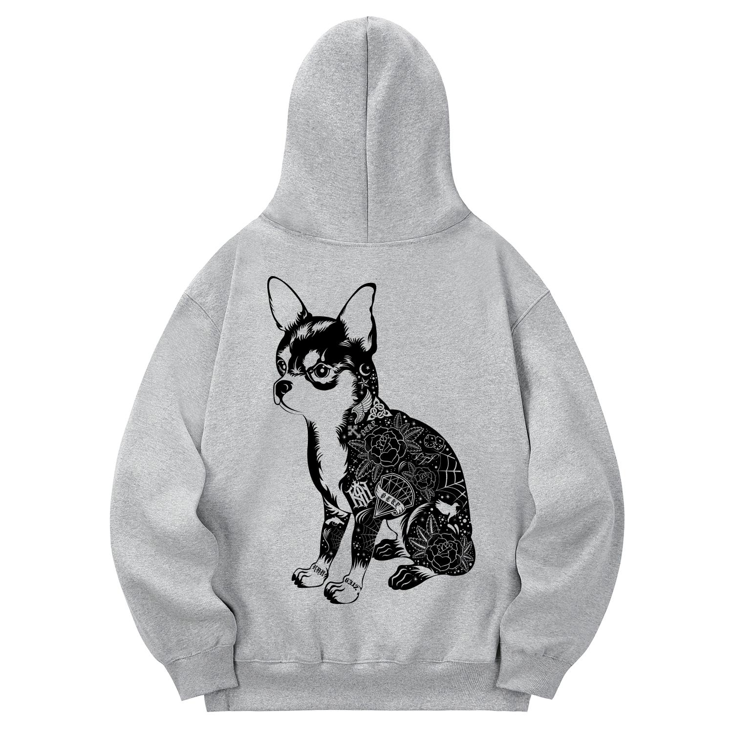 Хан 6312 Khg0087 Худи с подкладкой из флиса Chicano Dog - Серый L