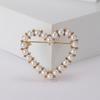 Enamel Love Pins for Women Unisex Pearl Heart Shaped Brooches Banquet Party Backpack Gifts Jewelry Accessories