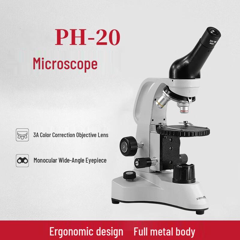 Ailv PH20 Monocular Biological Microscope with LED Illumination, 800X