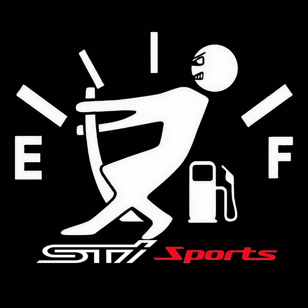 STI Fuel Filler Cover Sticker Rear Glass Rear Fuel Filler STI белый