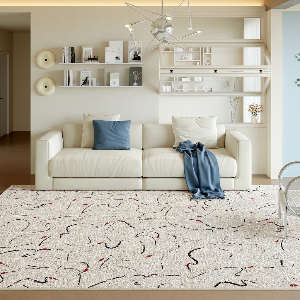 Black and White Abstract Art Carpet Living Room Large Area Rug Machine Washable Non-slip Floor Mat Soft Plush Bedroom Rugs