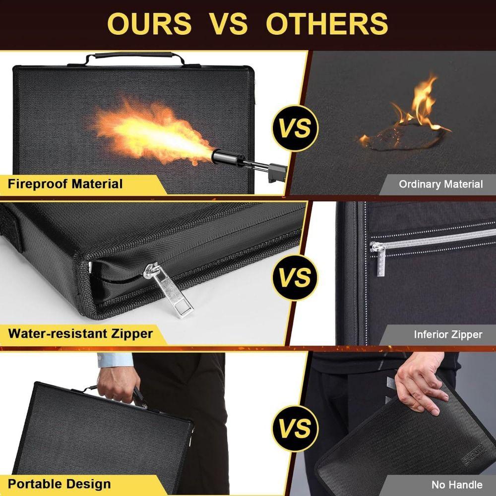 Zipper Closure Expanding File Folder Waterproof A4 Files Briefcase  Receipt