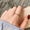 Elegant 18k Rose Gold Titanium Steel Ring for Women with Single Diamond White Shell Simple Tail Ring Jewelry