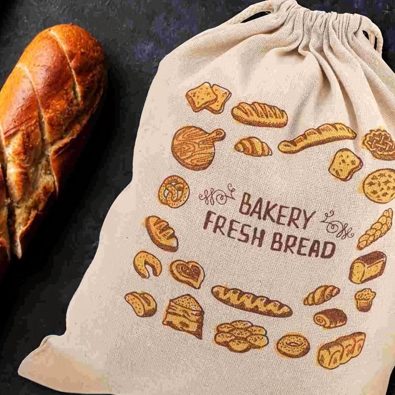 Reusable Linen Drawstring Bread Storage Bag Washable Storage Bag Food Organizer Homemade Kitchen Craftsman Bread Storage Bag