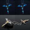 Winged Animal Dragon Gold Necklace With Alloy Pendant For Fashion And Gifts
