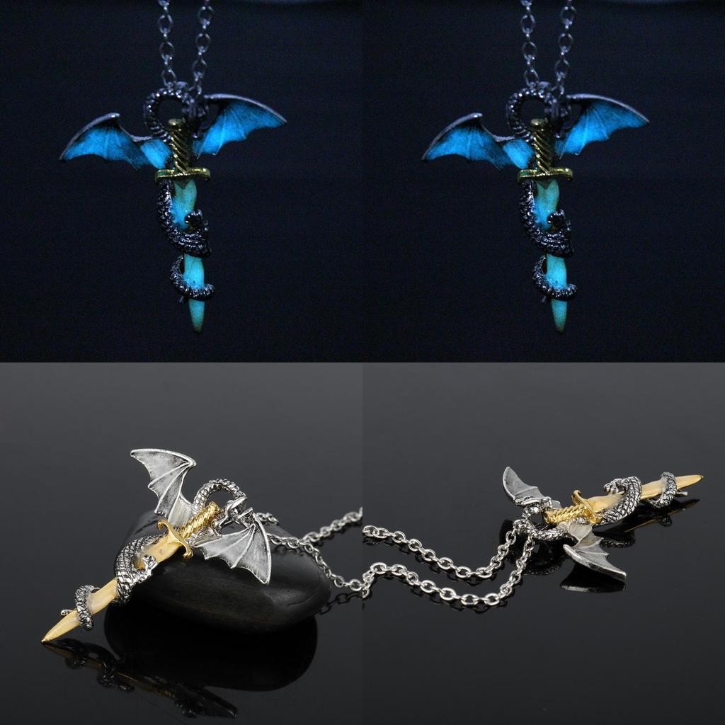 Winged Animal Dragon Gold Necklace With Alloy Pendant For Fashion And Gifts