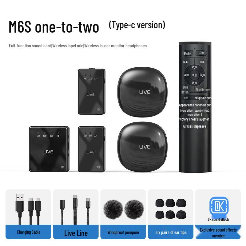 M6S Wireless In-Ear Monitor: 2.4G Low Latency, Hi-Fi Noise Reduction for Streaming, Gaming, and Outdoor Use