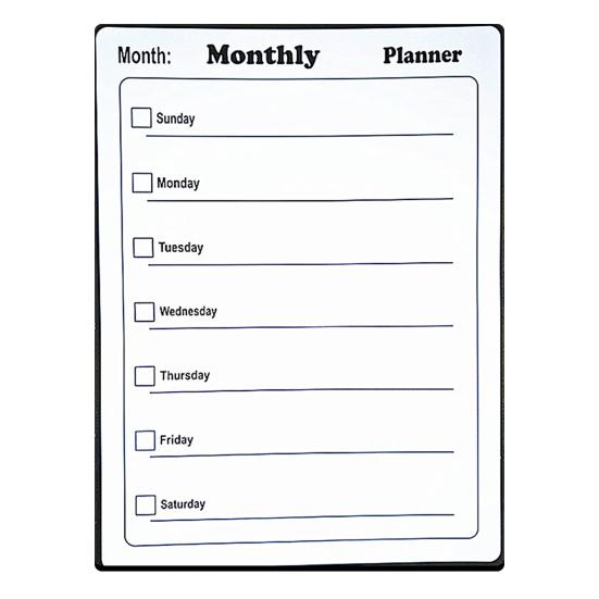 Magnetic Dry Erase Whiteboard for Fridge Reusable Monthly Calendar & Weekly Planner Blackboard Style Note Pad Kitchen Message Board