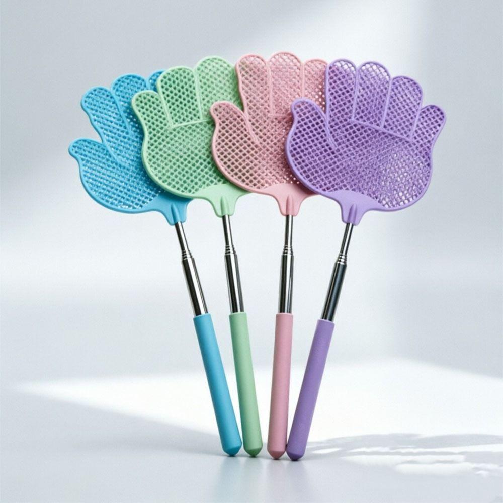 5Pcs Retractable Palm Shaped Fly Swatter Durable Extendable Bug Swatter Kitchen Use