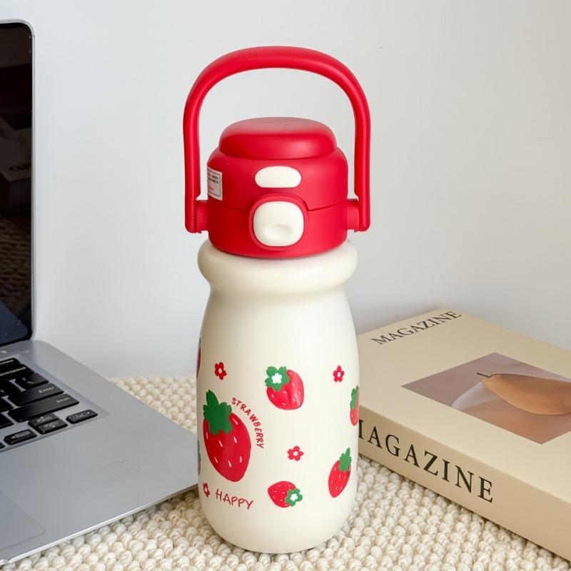 Söta Barntermosflaskor För Flickor Pojkar 316 Rostfritt Stål Dubbelt Drickstrå Isolerad Kopp För Skola Utomhus Termisk