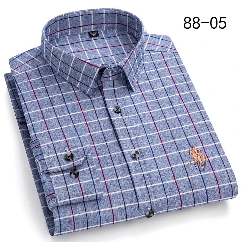 New Autumn Winter Fashion Plaid Flannel Long Sleeve Shirts For Men Plus Size Cotton Warm Clothing Business Smart Dress Shirts