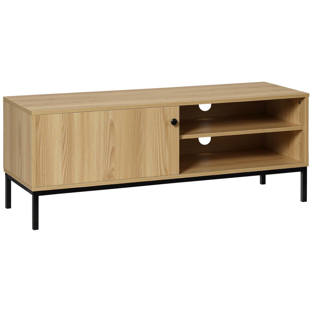 50" Screen TV Stand, with Sliding Door Storage - Wood-Effect
