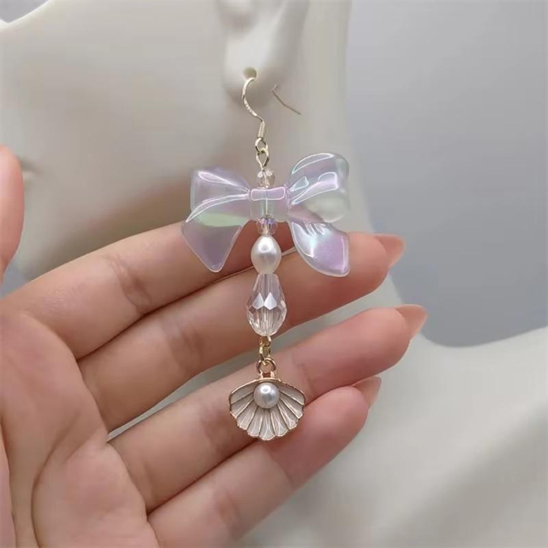 Playful Butterfly Bowknot Dangle Earrings Sturdy Alloy Strawberry Designs Accessory for Trendy Girls and Students