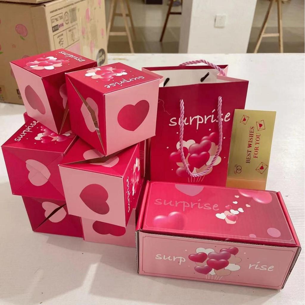 Douyin-Inspired Surprise Pop-up Red Envelope Box - Birthday & Valentine's Day Gift with Festive Hot Stamping