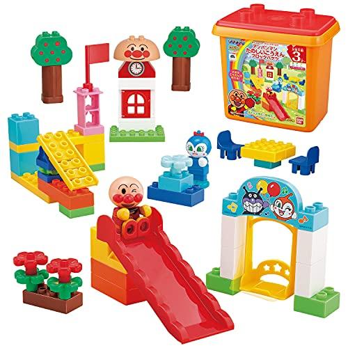 BANDAI BlockLabo Anpanman Fun Park Block Bucket (Ages 3 and Up)