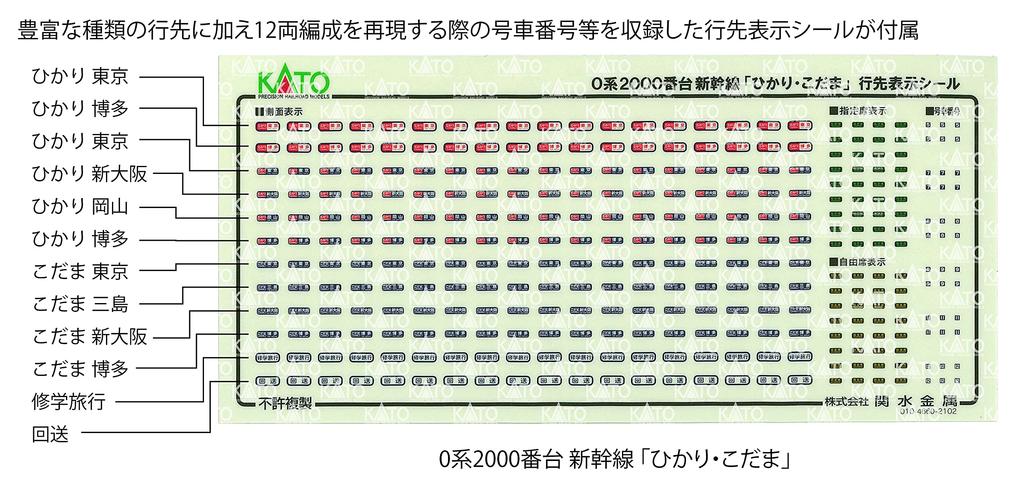 KATO N Gauge 0 Series 2000 Shinkansen HikariKodama 8-Car Basic Set 10-1700 Model Train White