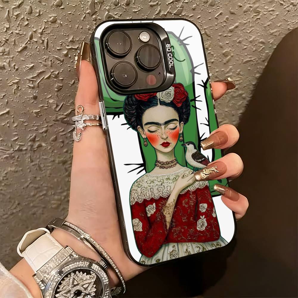 Fashion F-fridaS Kahlo-PC Phone Case For iPhone 17,16,15,14,13,12,11 Plus,Pro Max,XS,Colorful Silver Phone case Funda Cover