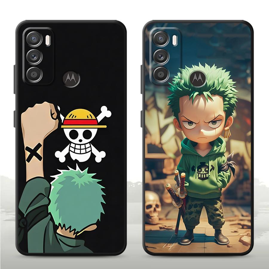 Cartoon One Piece Collage Zoro Case for Motorola Moto G52 G60 G51 G73 G32 G50 G72 G60s G53 G30 Edge 20 Pro 30 Lite G71 G22