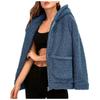 Fashion Casual Ladies Hooded Sweater Plush Pocket Top Solid Color Coat
