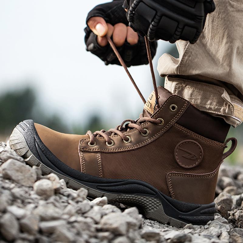 Quality Men safety shoes Work Boots Steel toe shoes Anti-smash Indestructible shoes Anti puncture Security Boots Tactical boots