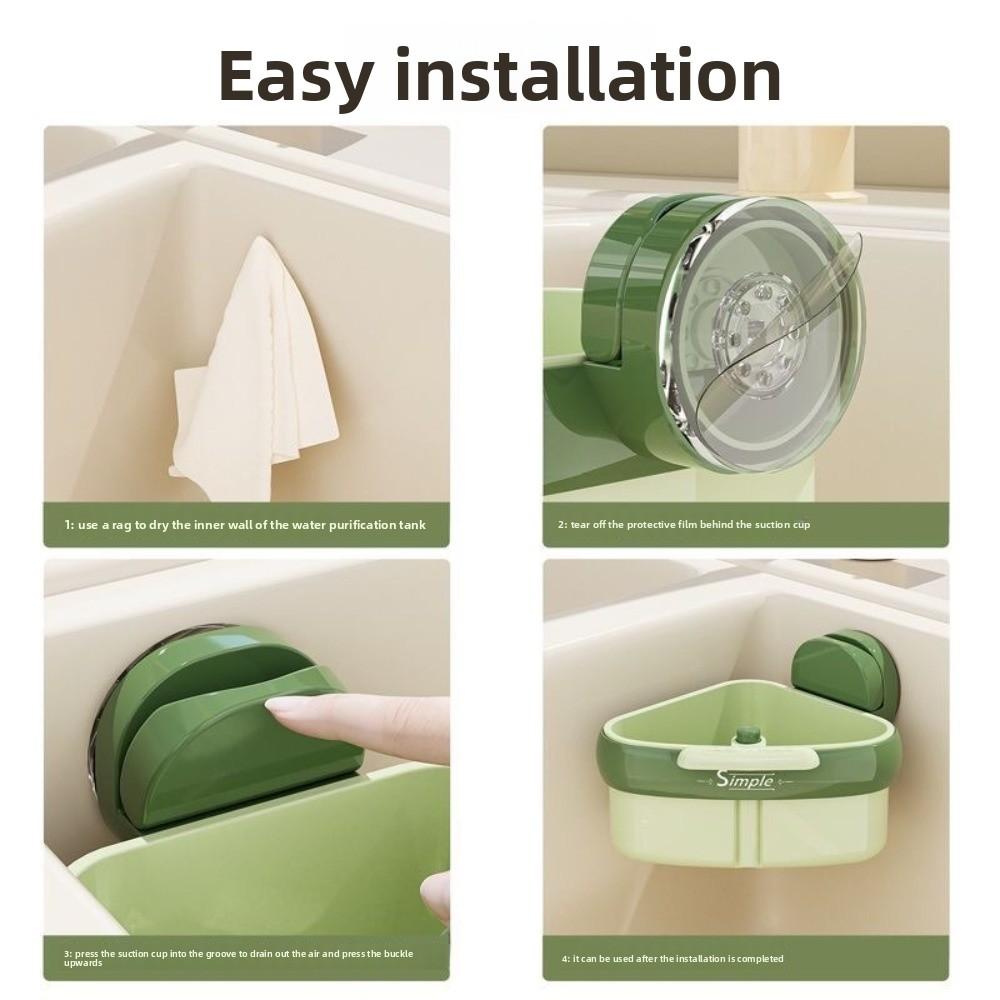 Push-type Corner Sink Strainer One-touch Opening and Closing Anti-leak Sink Filter Hanging Basket Separate Large Capacity