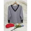 Elegant Plus Size Women S V Neck Long Sleeve Top With Button Decor